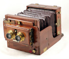 Antique Stereo Camera! Rare Sands Hunter Half Plate STEREO Tailboard Camera.