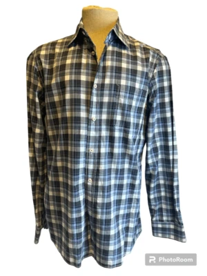 Van Laack Mens Shirt Button Down Long Sleeves Sz 39 15 3/4 Pocket Accent Plaid - Image 1 of 4
