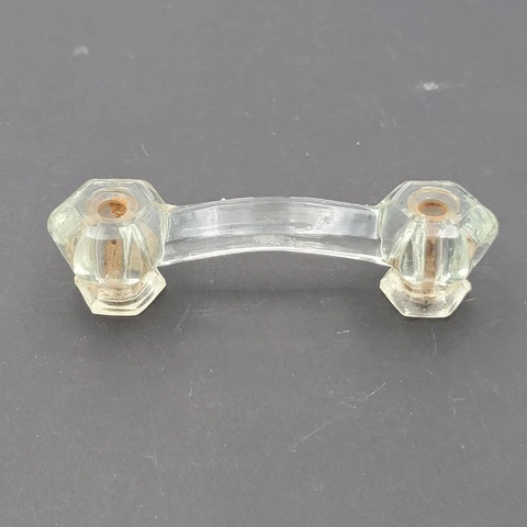 SINGLE Vintage Clear Glass Drawer Handle Knob Pull Door Cupboard Dresser 3" Cover