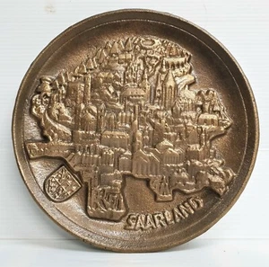 SAARBERG Präsent - 60er Jahre Saarland Bronze Teller D = 17 cm - Picture 1 of 2