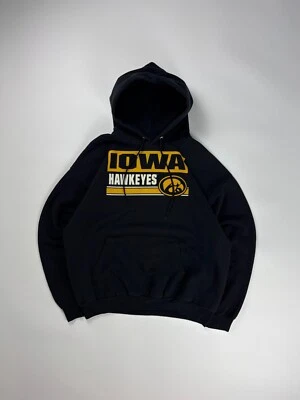 Vintage Iowa Hawkeyes University Hoodie / NCAA Collegiate Sweater / Medium Black - Image 1 of 3