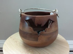 Martha Stewart Halloween wooden pumpkin candy bowl - Picture 1 of 6