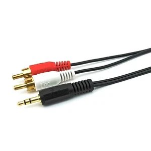 Klinke Cinch Kabel 3,5 mm Klinken Stecker auf 2x Chinch Stecker 1,5 m vergoldet - Afbeelding 1 van 1