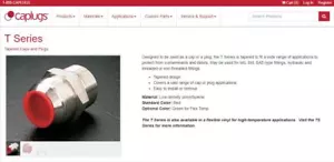 Caplugs T-10 PE-LD01 RED002 Tapered Cap or Plug ~3/4" (.750") Red - Picture 1 of 7