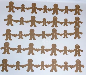 5 GINGERBREADMEN 🙂 papel cartucho troquelado adorno álbum de recortes - Imagen 1 de 4