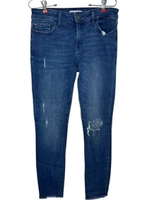 Warp+Weft Women's Jeans JFK NY Skinny Distressed Medium Wash Denim Blue 27X29 - Picture 1 of 11