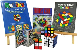 Rubik’s Cube Original 4 Set 4x4, 3x3, 2x2, 3-Ring & Logic Puzzle Book & Solution - Picture 1 of 24