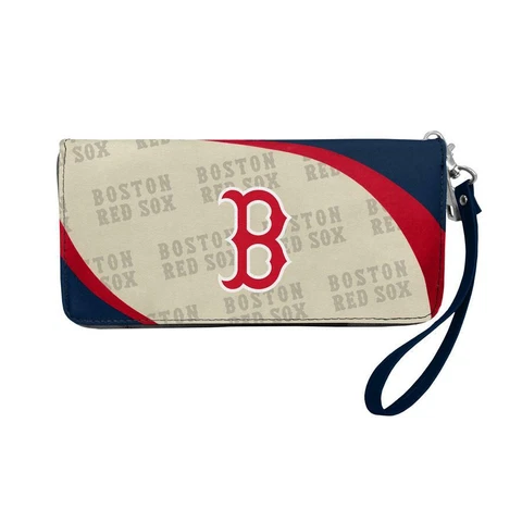 Boston Red Sox Wristlet Wallet, Organizer MLB Hologram Licensed Curve Zip Cover