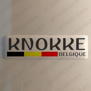 Knokke Belgien Aufkleber 4,70x1,18" gewölbt Harz 3D Flagge Sticker Decal Vinyl - Bild 1 von 1