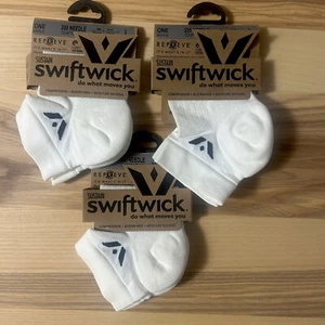SWIFTWICK Sustain One Running Ankle Sock White 3 Pairs L / M Choose Size - Picture 1 of 4