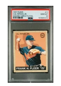 Cal Ripkon Jr. HOF 1997 Fleer Goudey Greats-Foil 1:800 Packs #11 PSA 10 POP 1 - Picture 1 of 5