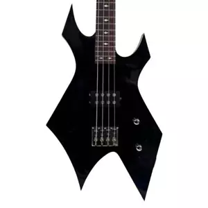 B.C.RICH WARLOCK REVENGE BASS Black Electric Bass Guitar Used From Japan - Picture 1 of 10