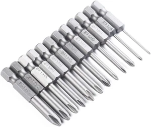 12Pcs 50mm Phillips Cross Head Screwdriver Bit Set 1/4 Inch Hex Shank Driver Bit - Picture 1 of 7
