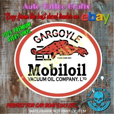 MOBIL GARGOYLE Decal Sticker Vintage Petrol Americana Hot Rod RatRod Stickers Foto 1 de 3