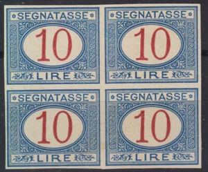 Kingdom 1890-94 Revenue Stamp 10 Lire Quarter Variety Machine Test Certified - Picture 1 of 3