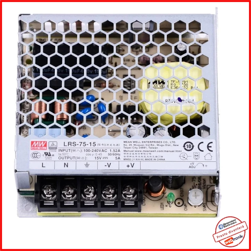 Lrs-75-15 Mean Well Ac/dc Power Supply 75w Id113214