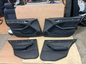 BMW E46 Sedan Touring OEM Set Black Leather Door Cards Panels - Picture 1 of 16