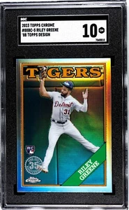 2023 Topps Cromo #88BC-5 Riley Greene RC '88 Topps Design SGC Classificato 10 GM - Foto 1 di 2