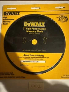 DeWalt DW4712 - 7" high Performance MASONRY SAW BLADE - 5/8" arbor - NEW - Picture 1 of 2