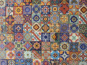 100 MIXED DESIGNS Mexican tile handmade talavera backsplash mosaic 2 X 2"