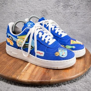 Nike Air Force 1 '07 Patched Up Los Angeles Turnschuhe Blau Herren 6,5 Damen 8 - Bild 1 von 10