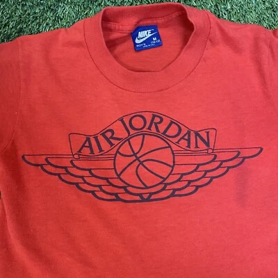 1985 Vintage Jordan Wings Short Sleeve Made In USA, Nike blue Tag Youth M - Image 1 of 4