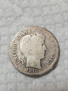 1916 S Barber Dime In Good condition In My Opinion. #032 - Picture 1 of 2