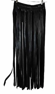 NEW STEIN Faux Leather WIDE Fringe Skirt Style Club Party DESIGNER Bikini Attach - Picture 1 of 8