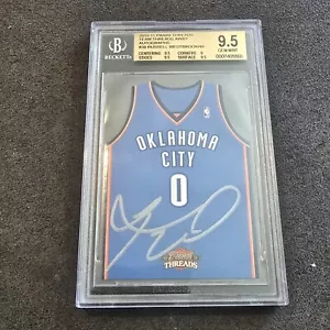 2010 Panini Threads Team Threads Away Autographs Russell Westbrook BGS 9.5 POP 1 - Picture 1 of 12