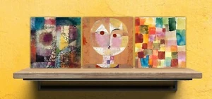 Juego de 3 azulejos de cerámica Paul Klee, azulejos de decoración de cerámica, azulejos de acento de cerámica - Imagen 1 de 4