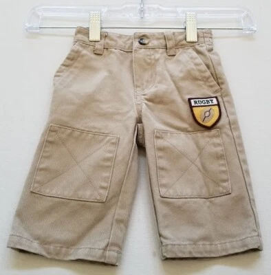 Pantalones Janie & Jack Bebé Niño 3 a 6 Meses Beige Bolsillos Medio Elástico Cintura Rubí Foto 1 de 4