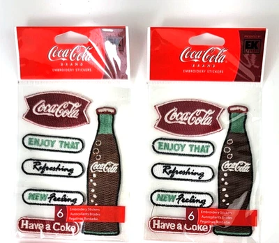 12 Piezas EK Éxito Coca Cola Bordado Álbum de Recortes Pegatinas Adhesivas Parches Coca-Cola Foto 1 de 4