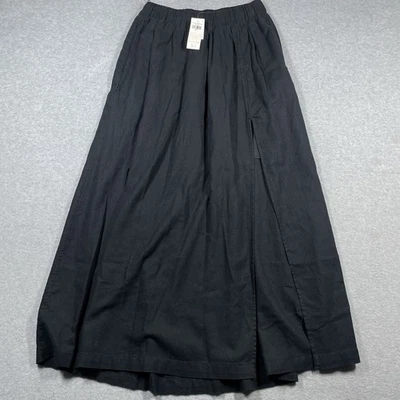 Abercrombie and Fitch linen cotton blend maxi skirt womens small black solid NWT - Image 1 of 4