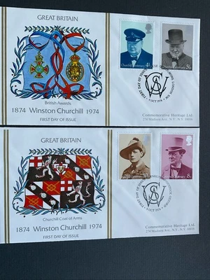 1974 Great Britain FDC Stamp Covers x 2  'Winston Churchill' Centenary. - Image 1 of 4