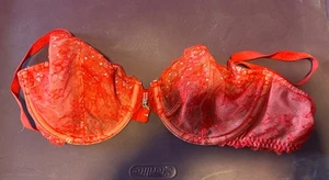Reggiseno Victorias Secret pizzo sfoderato donna 36C rosso con strass - Foto 1 di 4