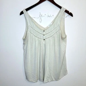 Camiseta sin mangas Maurices mezcla de lino crema talla grande - Imagen 1 de 9