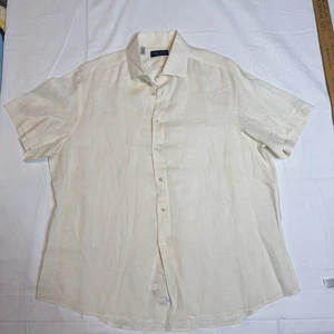 Ralph Lauren Purple Label Shirt Mens XL Linen Short Sleeve Button Down Italy - Picture 1 of 24