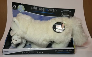 Planet Earth White Arctic Fox With Baby Plush With Code - Picture 1 of 6