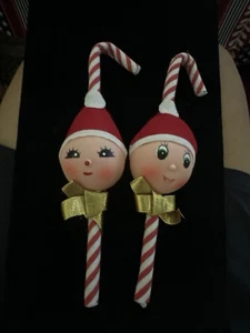Vintage seltene Plastikelfen großer Kopf Plastik Strohhalme Elfe Japan Weihnachten - Bild 1 von 7
