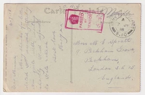 Postkarte 1. Weltkrieg Soldaten im aktiven Dienst DUNKIRK 1918 APO S.10 zensiert - Bild 1 von 3