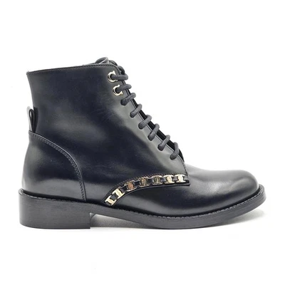 Salvatore Ferragamo Theodore Gancini Combat Leather Boots Black – Size 4.5 – NWB - Image 1 of 4