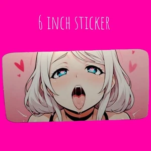 Anime Sexy Waifu Ahegao Glossy Vinyl Ecchi Lewd Decal 6 Inch Waterproof Sticker - Picture 1 of 1