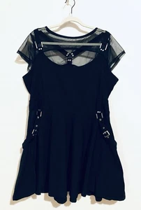 Vestido Patinador Killstar Kounter Kulture Para Mujer 4X Negro Hebilla Malla Gótico Punk Emo - Imagen 1 de 7
