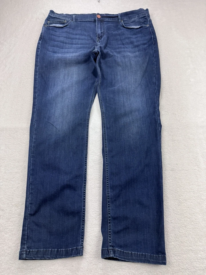 Pantalones de mezclilla rectos Banana Republic Traveler calce ajustado para hombre 34x32 azul ajustado 5 puntos Foto 1 de 4