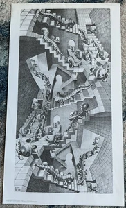 Póster de fantasía de escalada 1951 de colección "HOUSE OF STAIRS" M. C. Escher impresión artística - Imagen 1 de 5