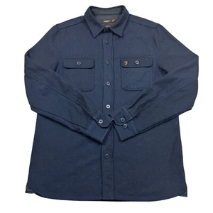 Farah Vintage Men's Long Sleeve Wool Blend Button Up Shacket Navy Blue Size M - Picture 1 of 12