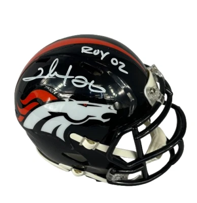 Clinton Portis autographed signed inscribed mini helmet Denver Broncos JSA COA - Image 1 of 3