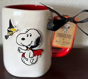 Rae Dunn 2024 Peanuts Double Sided Snoopy Halloween Mug ~ "Caution I Bite" ~NWT - Picture 1 of 4