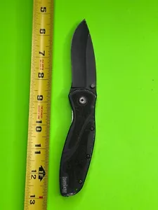 Kershaw Black Blur Pocket Knife Black Drop Point Assisted Plain Edge USA #572 - Picture 1 of 5