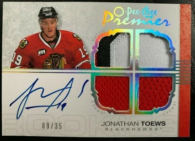 2007-08 O-PEE-CHEE Premier Jersey Patch Jonathan Toews 09/35 - Imagem 1 de 2
